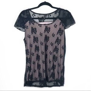 Susan Lawrence | Black & Cream Lace Blouse